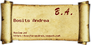 Bosits Andrea névjegykártya